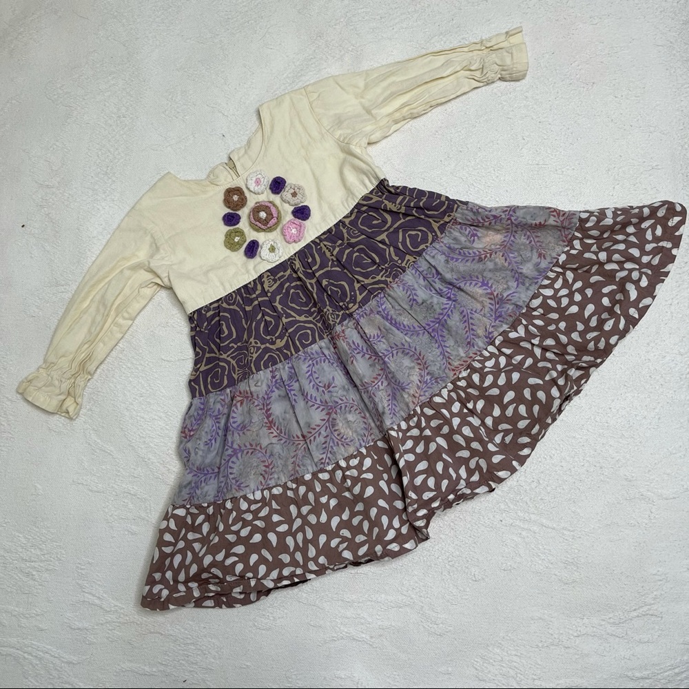 Young Color Crochet flower embellished Dress 12m